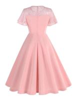 Elegante Vestido de Encaje de Corazón Rojo Vintage Hepburn 2025 Manga de Flecos - details 2