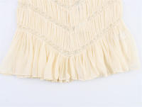 OUWU Tops Cortos Sexys para Mujer Camisetas Sin Mangas Recortadas con Volantes - details 5