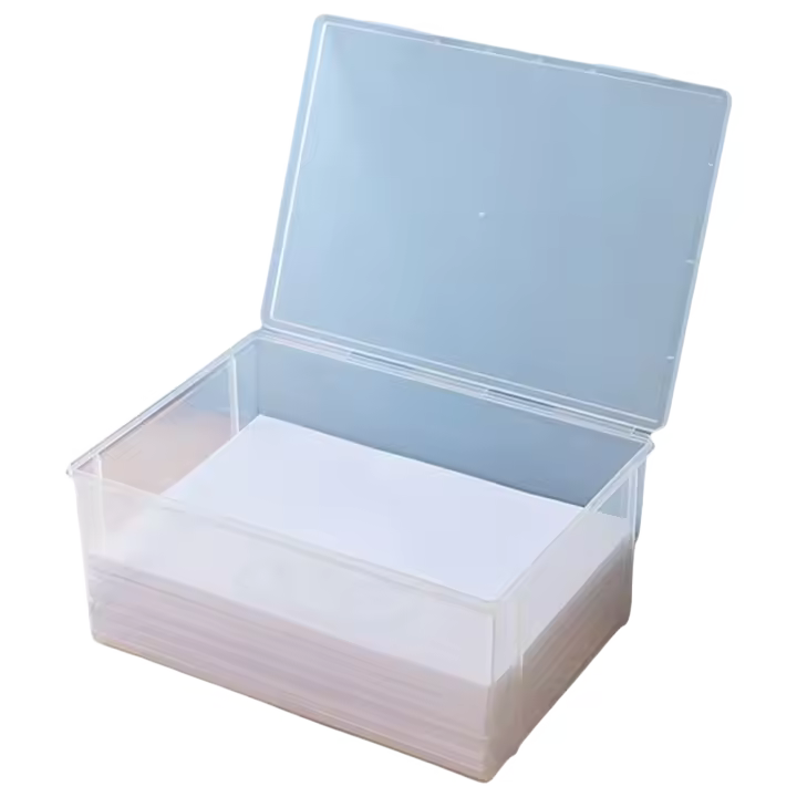 Caja De Almacenamiento Multifuncional Para Escritorio De Oficina Y Hogar Capacidad Grande Para Papel A4 Organizador Ecológico De Plástico Transparente - 1