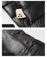 Nueva chaqueta gruesa cómoda y versátil para hombre, moda para actividades al aire libre, abrigo a prueba de viento para mantener el calor, Parka informal con sombrero extraíble para invierno - details 11