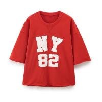 OUWU- Mujeres Carta Suelta Cuello Redondo Pullover Media Manga Sudadera Encaje Hasta Placket Pantalones Cortos Casual Sporty Rojo Blend Traje De Punto Parque Calle Playground Moda Sudadera - details 3