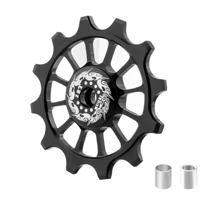 Rodamiento de desviador trasero de bicicleta 12T, rodamiento de cerámica de diente positivo y negativo, polea de desviador trasero de bicicleta, aleación de aluminio duradera - 1