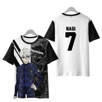 Camisetas de talla grande con estampado 3D para hombre y mujer, Jersey transpirable de secado rápido con cierre azul para deportes callejeros, manga corta - details 0