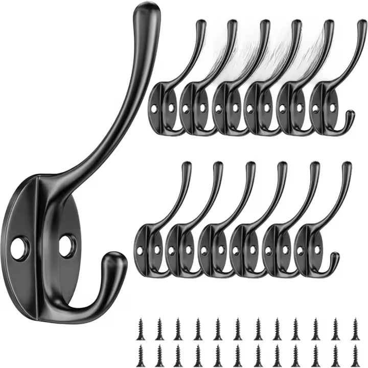 Ganchos de Pared Vintage de Metal Ligero y Práctico 12 Piezas con Tornillos - 1