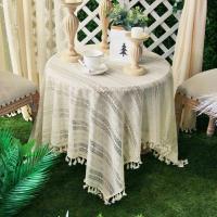 Mantel rectangular bordado ahuecado Ence beige francés, mantel para banquete de boda, 탁 - details 6
