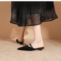 Zapatos planos de lentejuelas plateadas con punta puntiaguda Xiaoxiangfeng - details 11