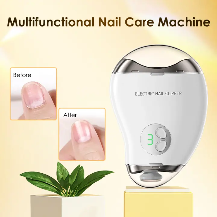 Cortauñas Eléctrico 2-en-1 en Forma de Mango Multifuncional para Cuidado de las Uñas Carga Tipo-C - 1