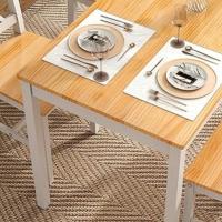 Juego de 4 sillas de comedor con 4 sillas de comedor de madera