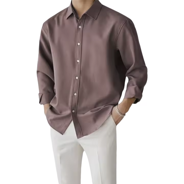 2025 verano estampado color sólido ropa de los hombres playa vacaciones hombres moda camisas (Regalo 1 pieza) - 1