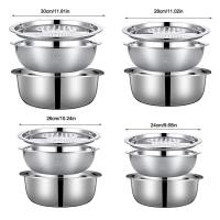 3 unids/set 3 en 1 lavabo de drenaje para lavar verduras con colador, fregadero con cubierta de rallador, lavabo de arroz de gran capacidad - details 0
