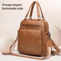 Bolso Retro de cuero que combina con todo, mochila informal impermeable, bolso de mano de cuero para mujer y Niña - details 2