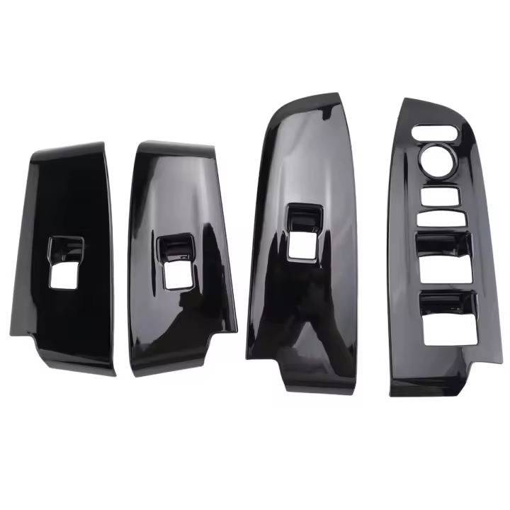 Cubierta de interruptor de botón de elevación de vidrio para ventana de coche, Panel embellecedor de reposabrazos de puerta, color negro brillante, para Honda HRV HR-V Vezel 2021 2022 LHD - 1