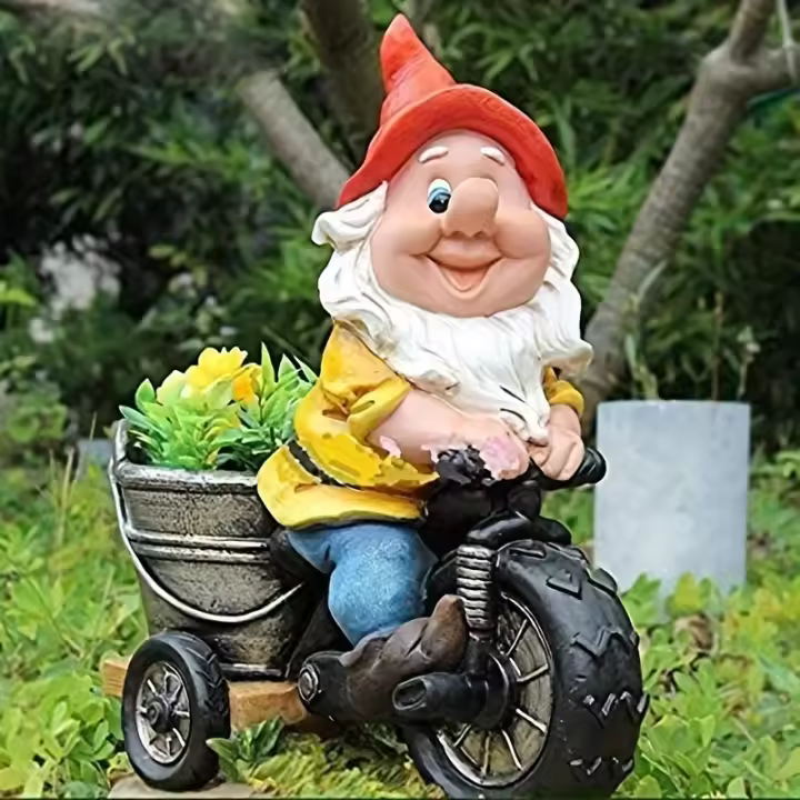 Estatua de Jardín de Enano Pequeño Adorno de Resina para Jardín y Patio - 1