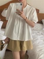 Blusa de verano para mujer, camisa de primavera, blusa para mujer, Blusas largas de gasa, informales, elegantes, Vintage, de manga larga, holgada de gran tamaño, blanca - details 42
