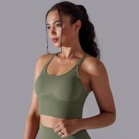 Sujetador de yoga sin costuras para mujer, sujetador deportivo cruzado de alto impacto, a prueba de golpes, top corto, transpirable, antisudor - details 22
