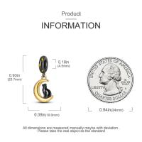 Cuentas colgantes de gato negro con luna estrellada misteriosa de Plata de Ley 925 compatibles con pulsera Original Pandora, cuentas de abalorios, regalo de joyería para mujer - details 4