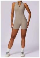 Monos deportivos sin mangas V Back Scrunch Traje de yoga de una pieza con cremallera - details 6