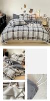 Funda de Edredón de Estilo a Cuadros Cubierta de Cama Doble Cara Material Amigable con la Piel - details 19