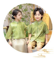 Conjunto de dos piezas de Hanfu chino para niñas, disfraz de jardín elegante y moderno estilo Tang para actuación del Día del Niño - details 12