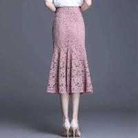 ENCE RAL Falda de punto de cintura alta con cola de pez Moda mujer - details 4