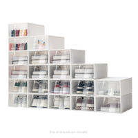 Bazargame-caja de zapatos de plástico transparente, Zapatero apilable, almacenamiento de zapatos con tapa, 20 piezas - details 0