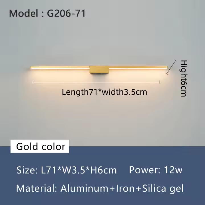 NEO Gleam-Lámpara LED de pared para espejo de baño, moderna, L70-90-110cm, AC85-265V, montada en tocador - 1