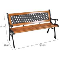 Banco de Madera para Jardín Terraza o Patio de 2 Plazas con Resalto y Soporte de Brazo - details 1
