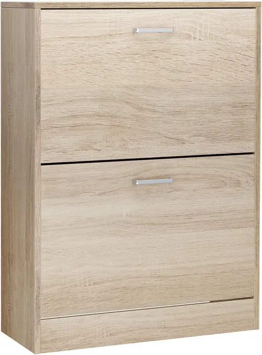 Zapatero con 3 Compartimientos, Zapatero con 3 Niveles Ajustables, para Entrada, Pasillo, Sala de estar, Dormitorio, 60 x 24 x 120 cm (Largo x Ancho x Alto), Natural LBC03NL - 1