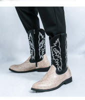 Botas vaqueras occidentales vintage bordadas altas clásicas Botas largas de moda para caballero - details 12