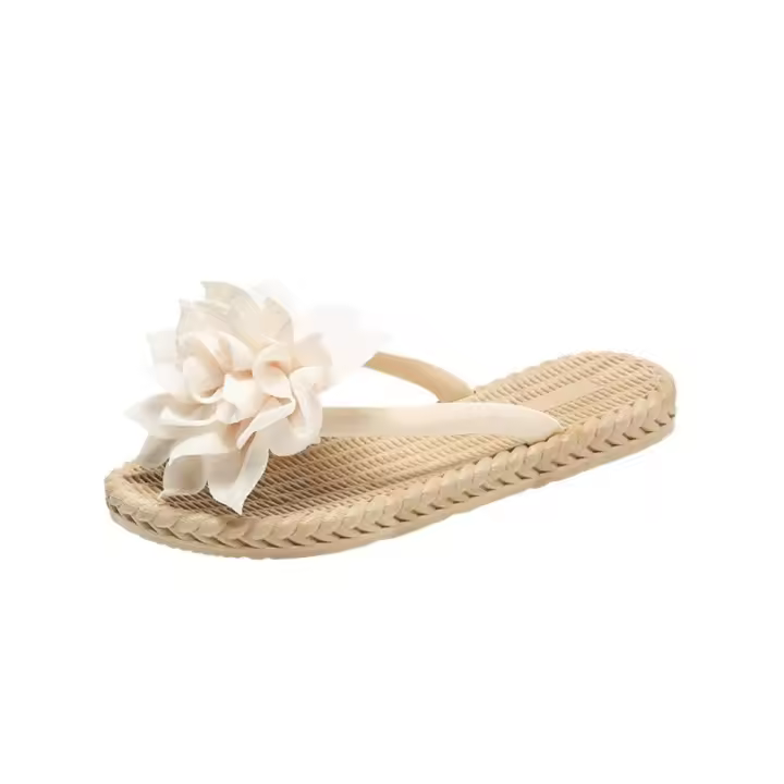 Dulce vacaciones flor chanclas antideslizantes planas sandalias de playa zapatos impermeables vacaciones playa zapatillas niñas - 1