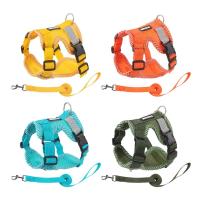 Conjunto de arnés ajustable para perro con cuerda de tracción, chaqueta a prueba de Escape, arnés, correa reflectante, collares para perros multicolor, conjunto de correa - details 1