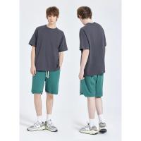 Pantalones Cortos de Algodón Retro Casual Solido para Hombres, Cinturón de Cordón, Estilo Suelto, Pantalones Deportivos de Cinco Minutos - details 0