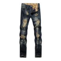 Nuevos pantalones vaqueros rasgados para hombre, pantalones vaqueros informales a la moda, pantalones pitillo rectos de alta calidad, Color azul oscuro Vintage, Dropship para hombre - details 1