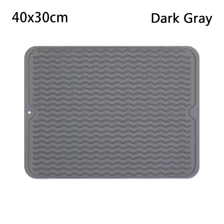 Mantel Individual de silicona para cocina, almohadilla de drenaje antideslizante, soporte plegable para platos, aislamiento térmico, 1 piezas - 1