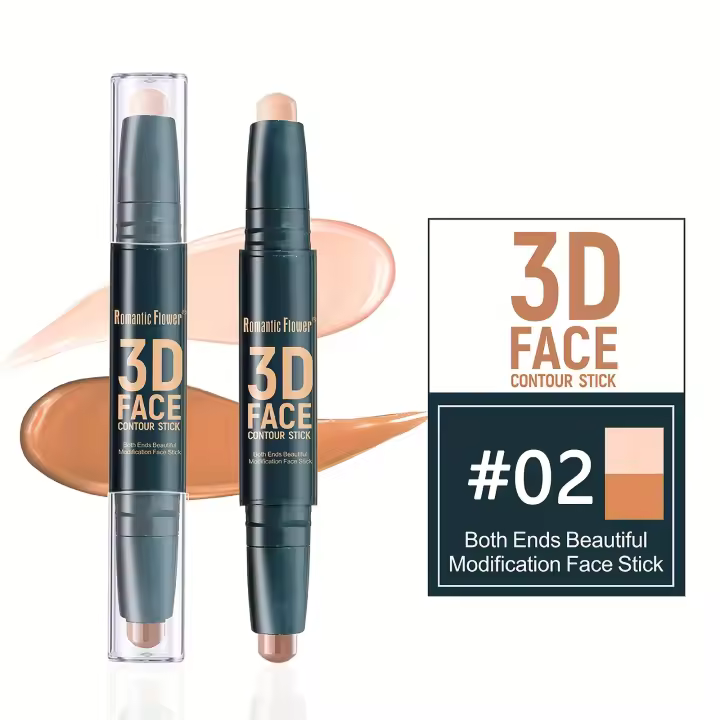 Corrector de ojos en barra de doble punta de 2 colores, corrector de color, resaltador de contorno, sombra facial y barra de maquillaje bronceada - 1
