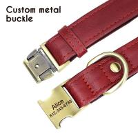 perro personalizado, collares cuero PU personalizados perros, Collar identificación de mascotas acolchado suave para perros - details 3