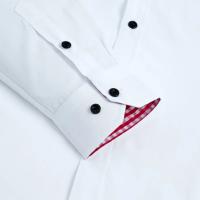 Camisa de Hombre con Cuello doble a Cuadros Manga Francesa Camisas de Vestir para Hombres - details 8