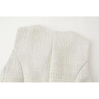 Chaleco sin mangas de tweed con una hilera de botones, cuello redondo y cinturón, ropa exterior para mujer, blusas elegantes 2025 - details 10