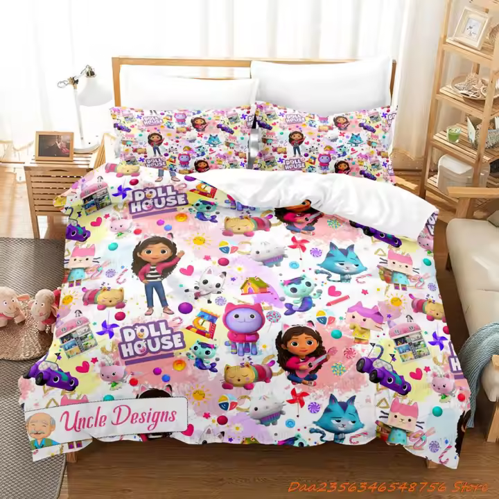 Juego de Ropa de Cama para Casa de Muñecas Gabbys 2023 Tamaño Cama Sencilla, Plana, Reina, Rey - 1