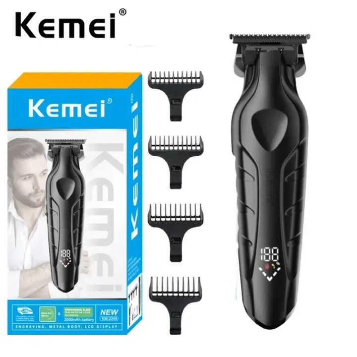 Kemei-cortadora de pelo inalámbrica para hombres, Kit de corte de pelo eléctrico para cabeza calva, máquina profesional para cortar cabello con acabado de barbero, 2269 - 1