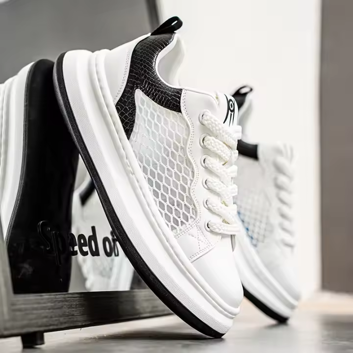 Moda 2025 Zapatos Blancos Cómodos y Ligeros para Hombres en Primavera y Verano - 1