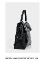 Bolso de Lujo de Cuero de Cocodrilo Negro para Mujer Bolso Cruzado Versátil para Primavera y Otoño - details 12