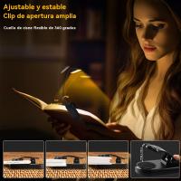 Nuevo clip libro luz lectura escritorio lámpara aprendizaje ojo lámpara LED tres colores oscurecimiento plegable creativa noche luz usb carga - details 11