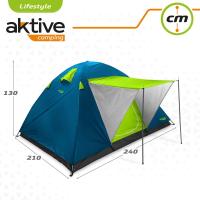 Tienda de campaña con techo de hielo Aktive para 4 personas, tienda de campaña con dosel frontal doble para 4 personas - details 5