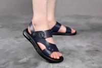 Sandalias de verano para hombre, cómodas sandalias de cuero con plataforma para exteriores, suela suave antideslizante, zapatos informales de trekking para verano, zapatos de playa para niño - details 25