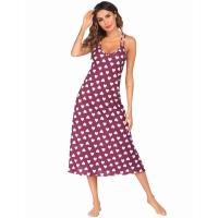 Primavera Verano Mujer Homewear Pijamas Vestido de tirantes Impreso Casa Casual Camisón Mujer - details 21