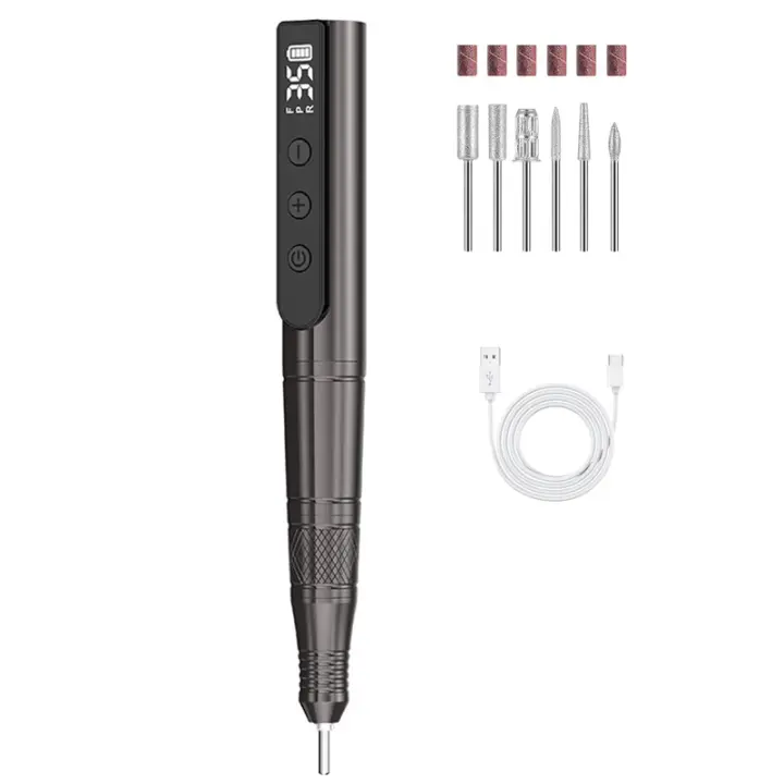 Lima de uñas eléctrica inalámbrica, Kit de 35000rpm con juego de brocas y recargable para pulido de manicura y pedicura de uñas acrílicas - 1