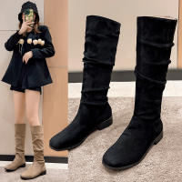 Botas de pila, botas de hombre para mujer, botas de gamuza retro 2025 otoño nuevo, tacón cuadrado, punta redonda, botas medias y cortas, tendencia. - details 5