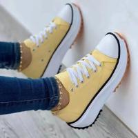 Zapatos individuales informales para mujer, calzado de lona con cabeza redonda, Color sólido, bajo, talla grande, otoño y verano - details 4