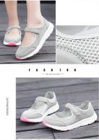 Zapatos informales de verano para mujer, zapatillas portátiles suaves, zapatos para caminar, suelas planas para mujer, zapatos blancos transpirables sin cordones - details 9